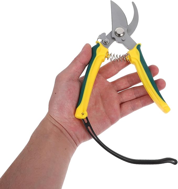 Ciieeo Orchard Fruit Picking Pruning Shear with Bent Tip and Lanyard, Stainless Steel Garden Clippers for Trimming Plants, Flowers, and Branches, Handheld Multifunctional Gardening Tool