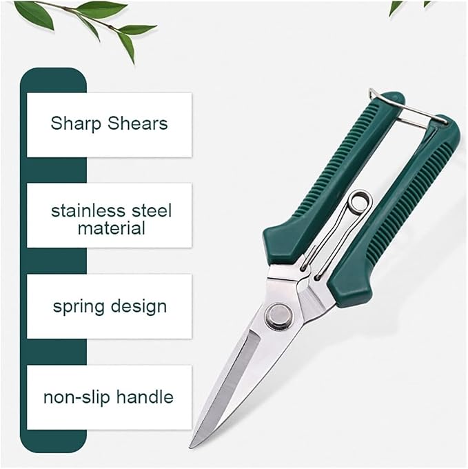 Pruning Shears 7.4 Inch Hand Pruner Garden Tools for Trimming Rose Floral Tree Plants Arthritis Weak Hand Snips Hand Tools