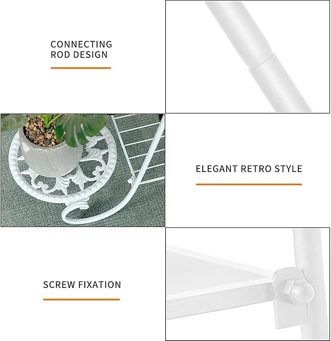 CarolynDesign 6 Tier Metal Plant Stand for Indoor and Outdoor, Multi Flower Pot Holder Shelf for Living Room Patio Lawn Garden Balcony