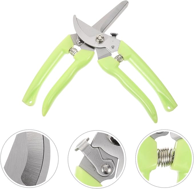 2pcs Stainless Steel Garden Pruning Shears and Plant Clippers for Outdoor Branch Trimming with Curved and Straight Colored Blades, Gardening Hand Tools for Flower, Fruit, and Tree
