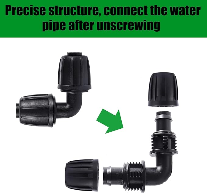 1/2 inch Irrigation Fittings Elbow Connectors For (1/2" ID x0.6-0.63" OD) 16mm Drip Tubing Barbed Connectors-10 Pcs/pack