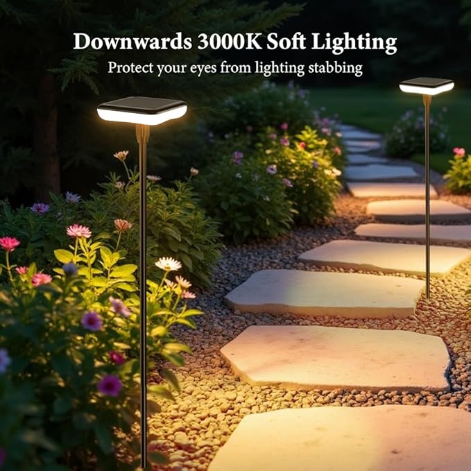 Solar Garden Lights Outdoor 4 Pack 30" Tall Solar Pathway Lights Ip65 Waterproof for Outside Up to 12H Bright Swaying Light for Plant Flower Bed Walkway Decor Landscape Lawn Patio Path Yard