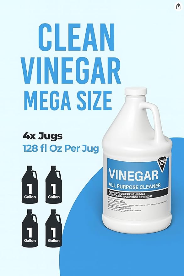 (4 Gallons) All Purpose Cleaner – 6% Acidity Multipurpose Cleaner Vinegar for Cleaning Purpose for Laundry, Floors, Surfaces – Fragrance Free Vinegar Cleaning Solution for Home, Commercial Use