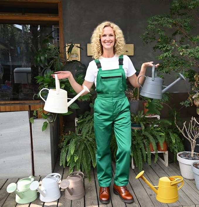 1 Gallon Watering Can for Plants, Watering Cans for Indoor&Outdoor Gardening, Water Can with Ergonomic Movable Handle (Yellow)