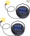 2 Pack Solar Light Replacement Tops for Hanging Lanterns, Waterproof Replacement Solar Lantern Parts for Garden Decor Outdoor Moroccan Yard Art