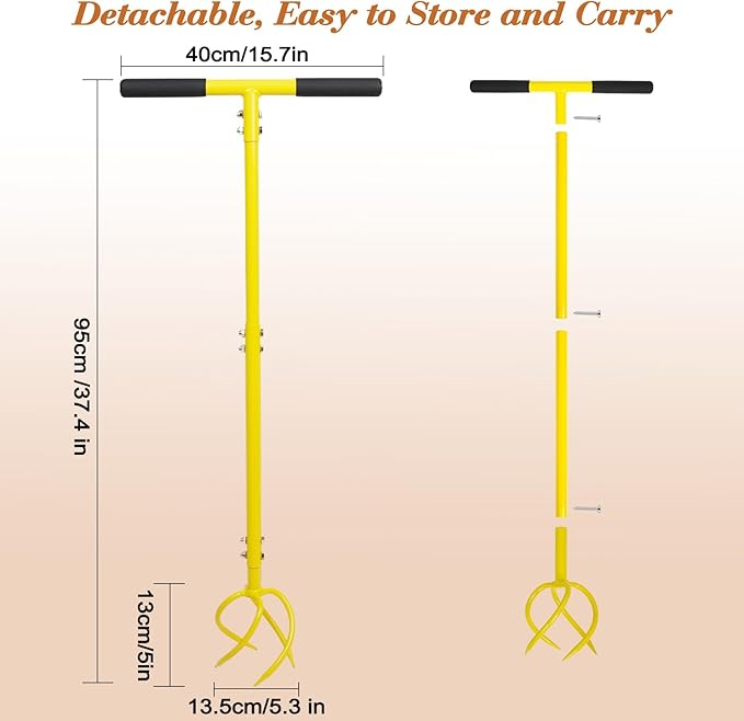 Garden Hand Tiller Garden Claw Twist Tiller Cultivator Tiller Soil Loosener Lawn Aerator Areator Loosen, Rototiller, Garden Bed and Plant Box Cultivator, Garden Tools.
