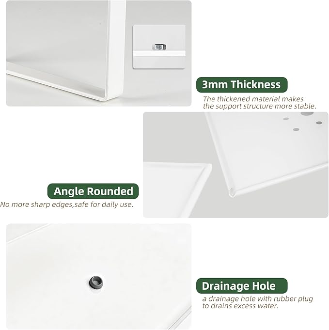 Worth Raised Metal Planter Box with Legs, 30"x12.5"x24" Elevated Garden Bed for Indoor & Outdoor Use – Glossy White Galvanized Steel Planter with Drainage Hole & Plug for Vegetables, Flowers & Herbs