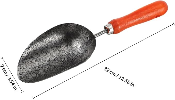 Housoutil 4pc Hand Garden Tools Set with Thick Painted Shovel, Rake, Narrow Trowel and Dual-Purpose Hoe, Sturdy Transplanting and Weeding Kit for Vegetable Gardens and Flower Pots