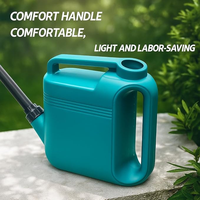 (Pack of 2) 2 Gallon Watering Can for Indoor & Outdoor Plants, Large Capacity Long Spout with Ergonomic Non-Slip Handle, Durable Leak-Proof Plastic, Comfortable Grip, Ideal for Flowers, Vegetables