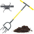 Jardineer Hand Tiller Cultivator, Twist Tiller Garden Claw Heavy Duty, Manual Soil Tiller for Flower Box and Raised Bed