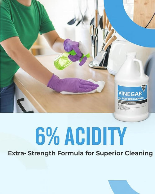 (4 Gallons) All Purpose Cleaner – 6% Acidity Multipurpose Cleaner Vinegar for Cleaning Purpose for Laundry, Floors, Surfaces – Fragrance Free Vinegar Cleaning Solution for Home, Commercial Use