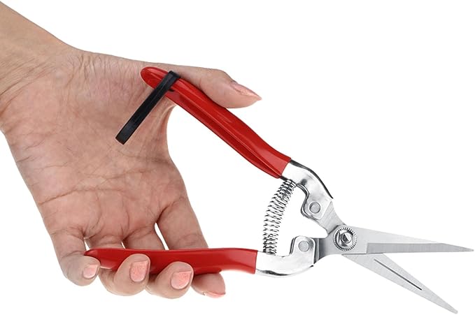 Trimming Scissors Flower Cutters for Stems Florist, Pruning Shears Indoor Plants Gardening Tools, Garden Scissors Bonsai Tools with Spring Loaded for Garden Workings (Straight Blade)