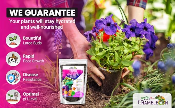 Organic Autoflower Potting Soil Mix – Ready-to-Use Living Soil, No Fertilizers Needed – Balanced Nutrients, Light Texture, Excellent Drainage, Boosts Germination & Root Growth (5 quarts)