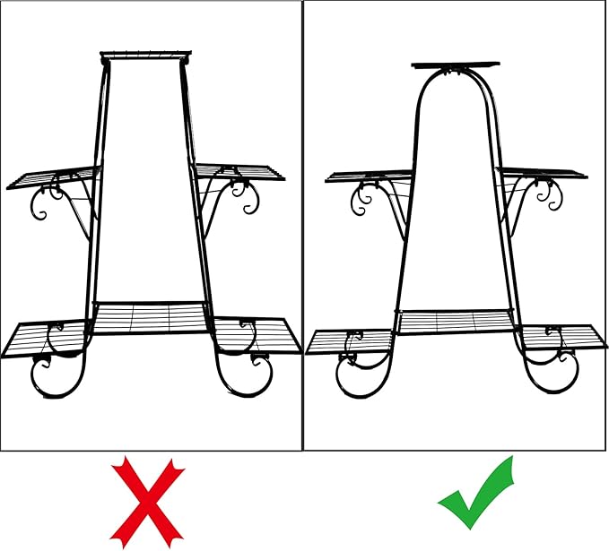 CarolynDesign 6 Tier Plant Stands for Indoors and Outdoors,Flower Pot Holder Shelf for Multi Plants,White Metal Plant Stand for Patio