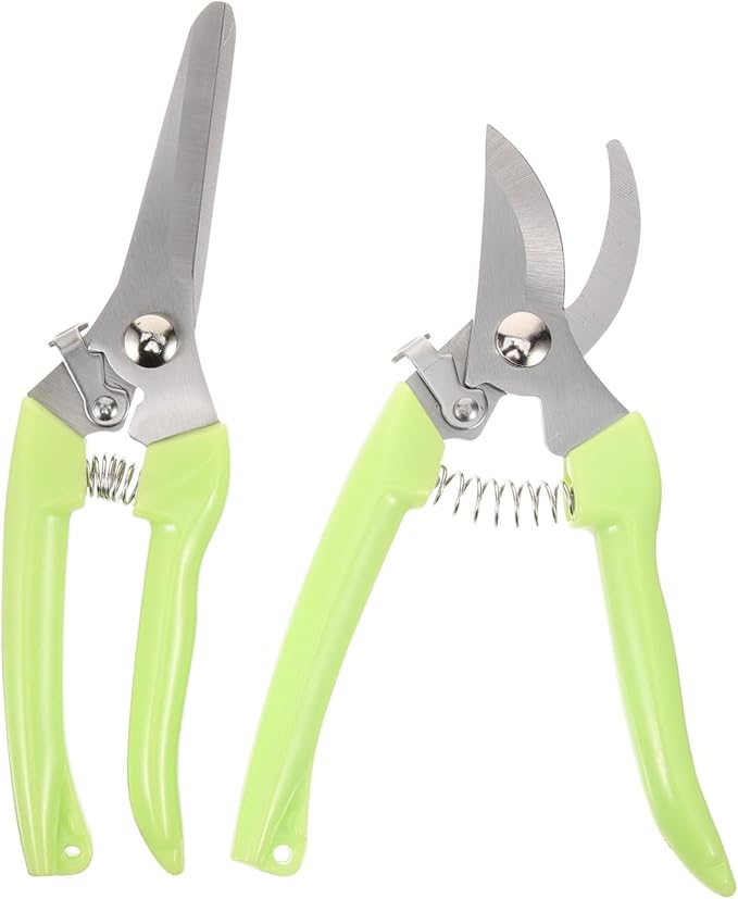 Happyyami 2pcs Garden Pruning Shears Hand Tools for Trimming Plants Flower Scissors Non- Handle Lightweight Gardening Clippers for Branch Shaping