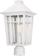 Darkaway Large Outdoor Post Lights Lamp Post Light Fixture, 17inch Waterproof Aluminum Post Lamp with Glass, Fence Deck Lighting for Garden, Patio, Pathway (Large，White)
