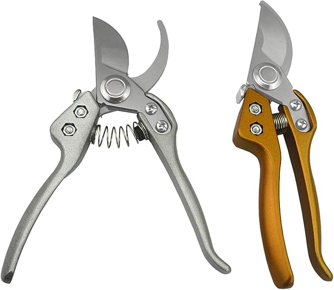 Gardening Shears,Reinforced Design Handle, Garden Shears Clippers, Anvil Pruner, Hand Tools Scissors Loppers,for Plants, Cutting Flowers, Bonsai, Trimming Plants,Gold