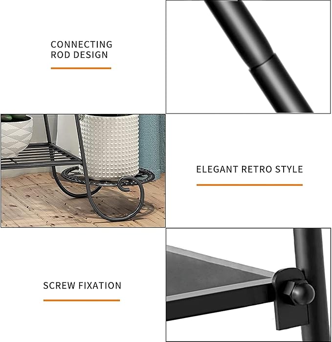 CarolynDesign 6 Tier Metal Plant Stand for Indoor and Outdoor, Multi Flower Pot Holder Shelf for Living Room Patio Lawn Garden Balcony