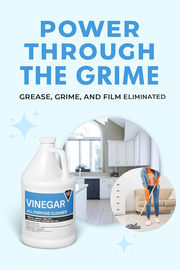 (4 Gallons) All Purpose Cleaner – 6% Acidity Multipurpose Cleaner Vinegar for Cleaning Purpose for Laundry, Floors, Surfaces – Fragrance Free Vinegar Cleaning Solution for Home, Commercial Use