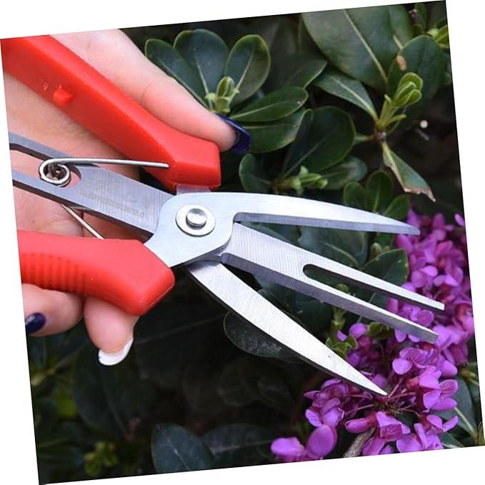 Double Mouth Fruit Scissors Pruning Shear for Gardening and Orchard Use Multi Functional One Handed Garden Tool for Trimming Branches Flowers and Vegetables