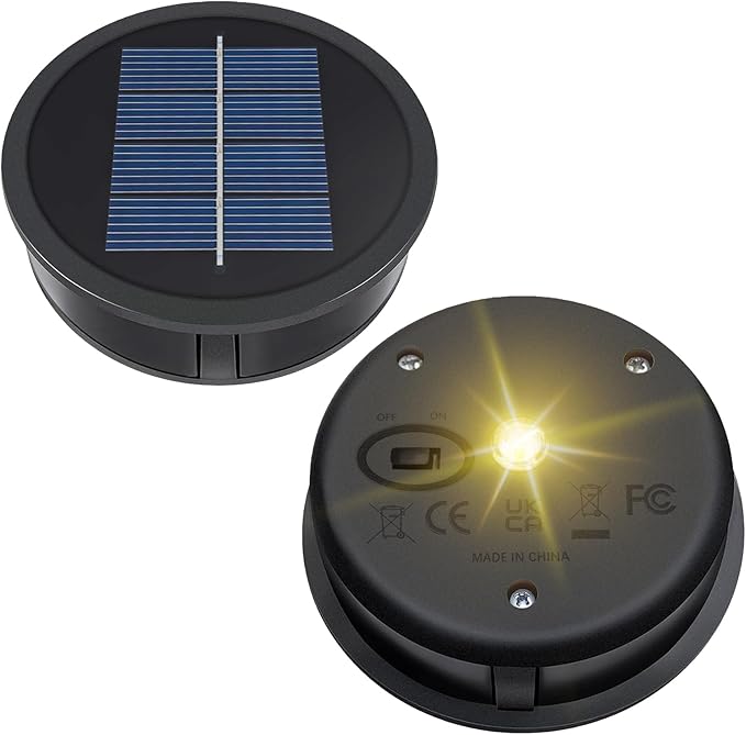 AA 600mAh Solar Lights Replacement Top Parts, Solar Panel for Outdoor Garden Lanterns or DIY Solar Lantern Warm White LED (1Pack)