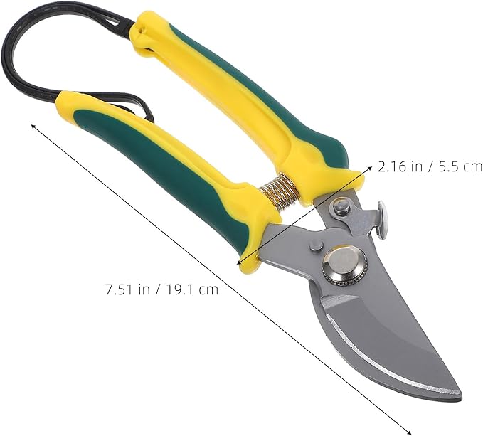 Ciieeo Orchard Fruit Picking Pruning Shear with Bent Tip and Lanyard, Stainless Steel Garden Clippers for Trimming Plants, Flowers, and Branches, Handheld Multifunctional Gardening Tool