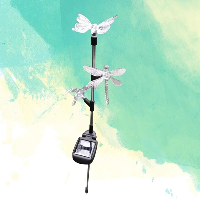 Solar Garden Stake Lights Hummingbird Butterfly and Dragonfly Multi-Color Changing Decorative Landscape Light for Garden Patio Lawn Yard Decorations