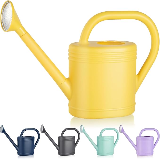 1 Gallon Watering Can for Indoor Plants, Garden Watering Cans for Outdoor Plant House Flower, Modern Plant Watering Can Large Long Spout with Sprinkler Head