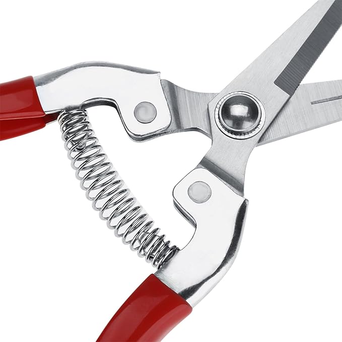Trimming Scissors Flower Cutters for Stems Florist, Pruning Shears Indoor Plants Gardening Tools, Garden Scissors Bonsai Tools with Spring Loaded for Garden Workings (Straight Blade)