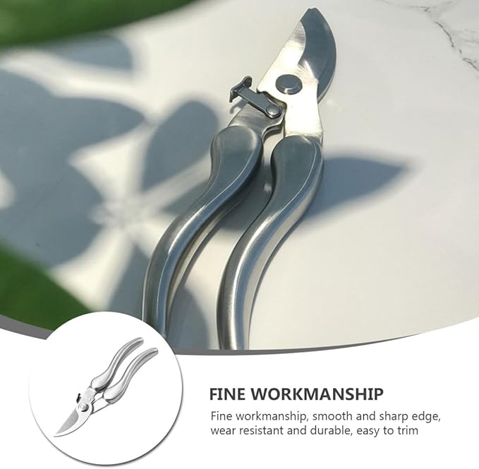 304 Stainless Steel Garden Pruning Shears for Fruit Tree Branches, Heavy-duty Twigs Trimming Tool with Ergonomic Handle for Gardening and Lawn Care Maintenance