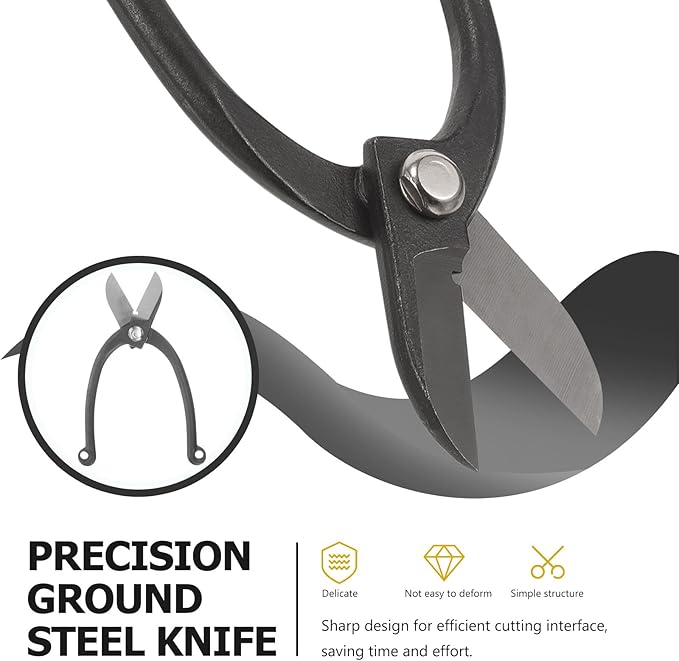 TIDTALEO Steel Pruning Shears Garden Scissors Trimming Scissors for Flower Branches Small Branch Cutting Gardening Tool Sturdy Patio Lawn Care Hand Shears