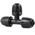 Copadri 12 Pieces 1/2 Inch Drip Irrigation Tee Fittings, 1/2'' Drip Line Barbed Locked Tee Connectors for 1/2 Inch Irrigation Tubing (1/2" ID x 0.640" OD) Anti-leak 3-Way Irrigation System Parts