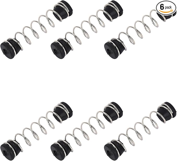 Pruner Spring Replacement Kit 6 Set Replacement Springs with Rubber Base Cap for Hand Pruners Pruning Shears Trimming Snips and Garden Clippers