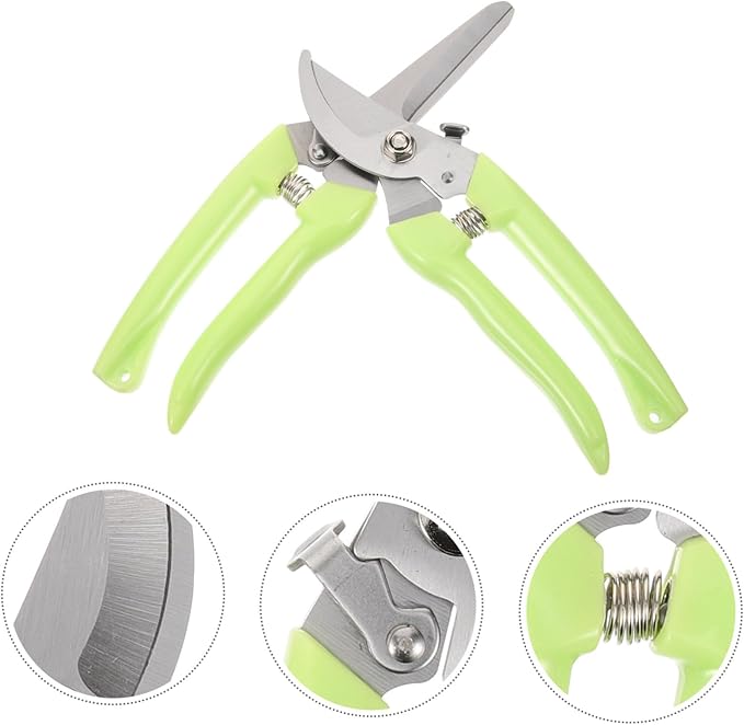 Happyyami 2pcs Garden Pruning Shears Hand Tools for Trimming Plants Flower Scissors Non- Handle Lightweight Gardening Clippers for Branch Shaping