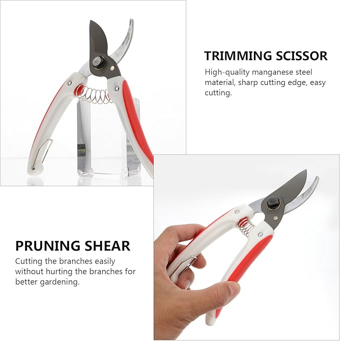 FRCOLOR Garden Pruning Shears Fruit Branch Scissors Heavy-duty Trimming Tool Sharp Steel Blades Tree Branches Shrubs Gardening Hand Tool Outdoor Use