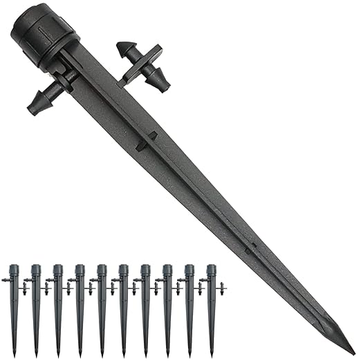 Topiverse 25 Pcs Drip Irrigation Emitters, Adjustable Flow 0-20 GPH Irrigation Drippers with Stake, Full Circle Flow Sprinkler Head, Micro Sprinkler for Garden Patio Lawn Flower Bed