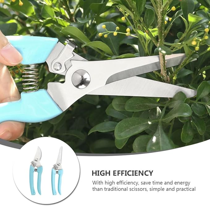 2pcs Garden Pruning Shears and Fruit Tree Branch Shears for Gardening, Curved and Straight Blade Designs, Sturdy Hand Tools for Tree Branch and Twig Trimming in Home Garden