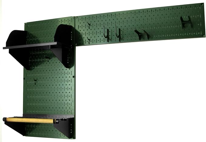 Wall Control Pegboard Garden Supplies Storage and Organization Garden Tool Organizer Kit with Green Pegboard and Black Accessories