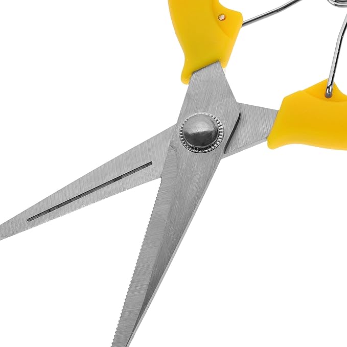 Pruning Shears and Trimming Scissors Stainless Steel Gardening Hand Tools with Yellow Handle for Fruit Picking and Branch Cutting in Garden and Bonsai Care