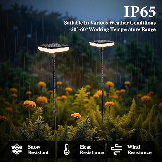 Solar Garden Lights Outdoor 4 Pack 30" Tall Solar Pathway Lights Ip65 Waterproof for Outside Up to 12H Bright Swaying Light for Plant Flower Bed Walkway Decor Landscape Lawn Patio Path Yard