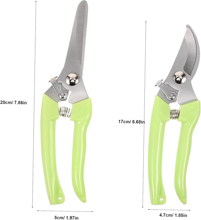 Happyyami 2pcs Garden Pruning Shears Hand Tools for Trimming Plants Flower Scissors Non- Handle Lightweight Gardening Clippers for Branch Shaping