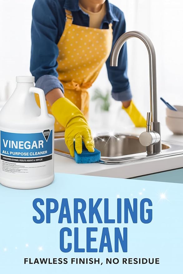 (4 Gallons) All Purpose Cleaner – 6% Acidity Multipurpose Cleaner Vinegar for Cleaning Purpose for Laundry, Floors, Surfaces – Fragrance Free Vinegar Cleaning Solution for Home, Commercial Use