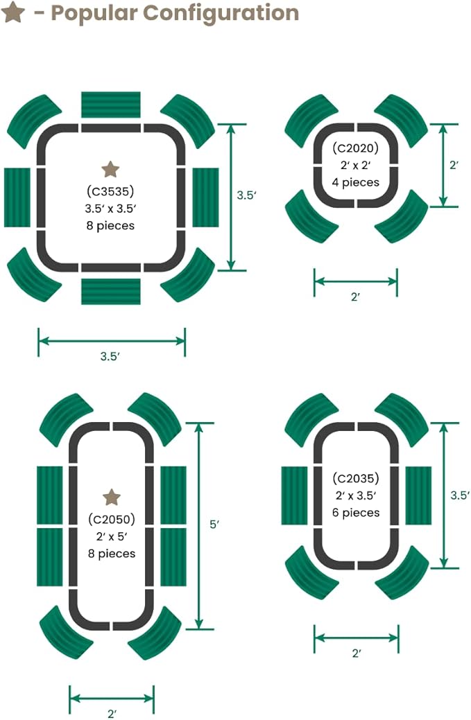 Vego garden Raised Garden Bed Kit, 11" Tall 4 in 1 Modular Metal Raised Garden Beds Kit, Metal Planter Box for Vegetables, Flowers, Herbs, British Green