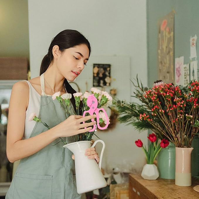 Pruning Shears for Flowers and Branches, Floral Thorn Remover Scissors with Spring Return, Pink Garden Clippers for Rose Stem Cutting and Flower Trimming, Hand Tool for Gardening