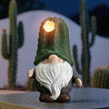 Solar Cactus Gnome Statue Garden Decor Light - Outdoor Decorative LED Flower, Suitable for Patio, Lawnand Garden Decorations, Gifts for Mom