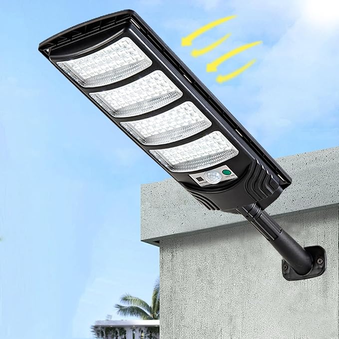 Viruhaka Solar Outdoor Lights,448LEDs Street Lights with 20000LM Hight Brightness, IP66 Waterproof Security Flood Light, Dusk to Dawn Solar Street Lights,for Exterior Wall, Patio, Yard, Deck, Garden