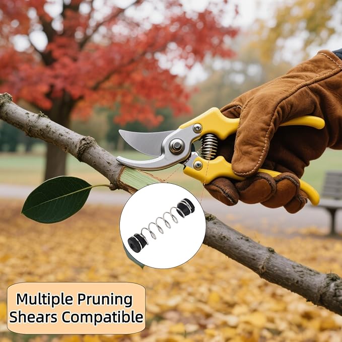 Pruner Spring Replacement Kit 6 Set Replacement Springs with Rubber Base Cap for Hand Pruners Pruning Shears Trimming Snips and Garden Clippers