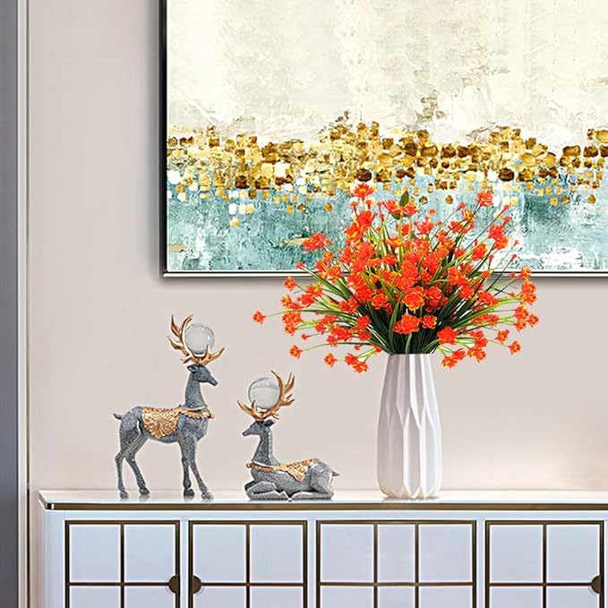 10 Bundles Artificial Daffodil Outdoors Flowers (Orange)