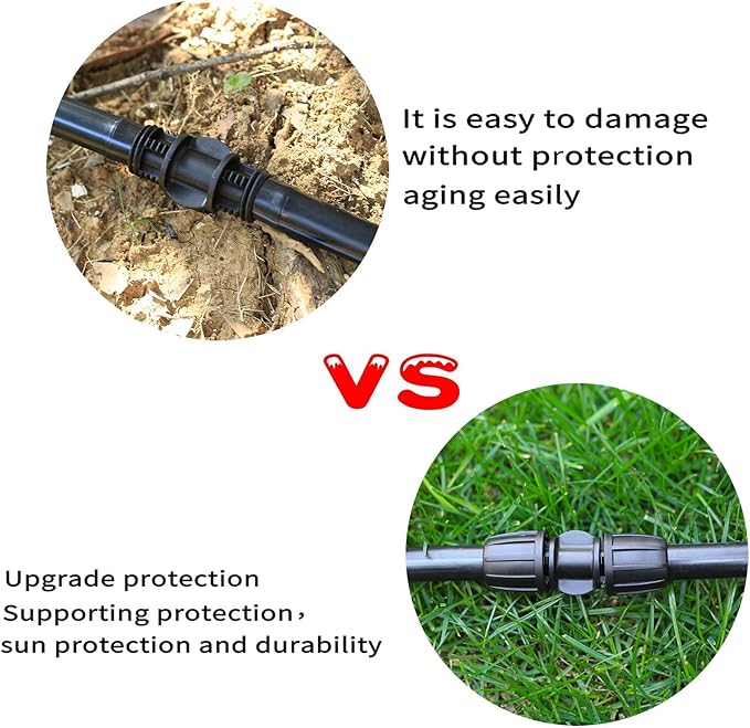 10 Pack 1/2 Inch Drip Irrigation Coupling Connectors (1/2" ID x 0.65" OD) - 1/2'' Drip Line Anti-Drop Barbed Locked Straight Connectors for 1/2 Inch Drip Tubing Garden Irrigation System