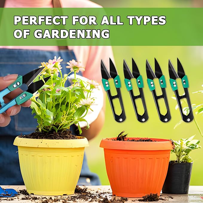HAISHANG 4Pcs Bonsai Pruning Scissors Garden Plant Trimming Sewing Scissors Yarn Thread Snips,Small Pruning Shears Stainless Steel Pruners Trimmers Gardening Supplies